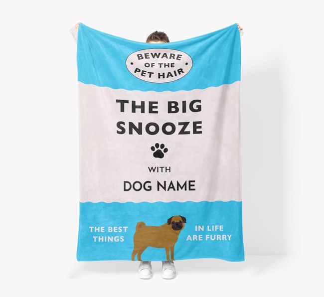 'The Big Snooze' - Personalized Sherpa Fleece Blanket with {breedFullName} Yappicon